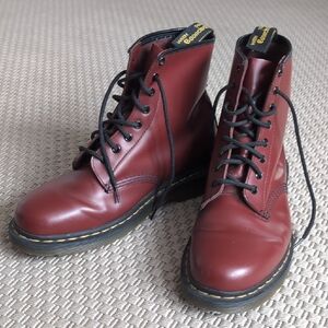 Dr. Martens Dark Red Leather Boots